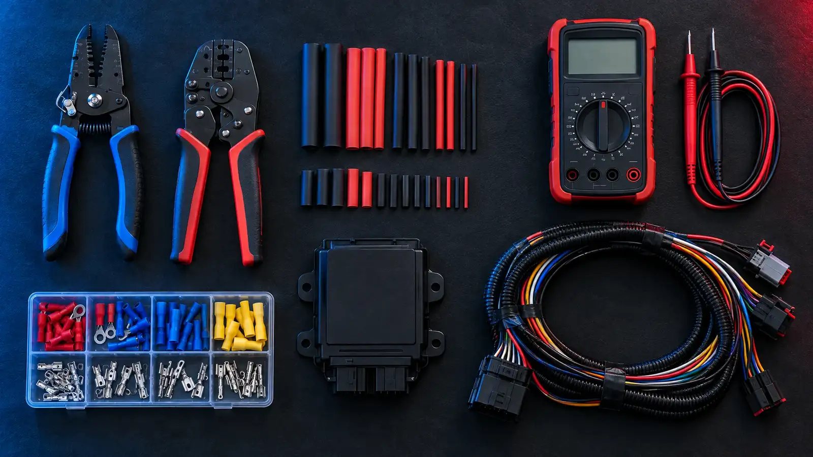 A vehicle at night with Viper remote start and security installed